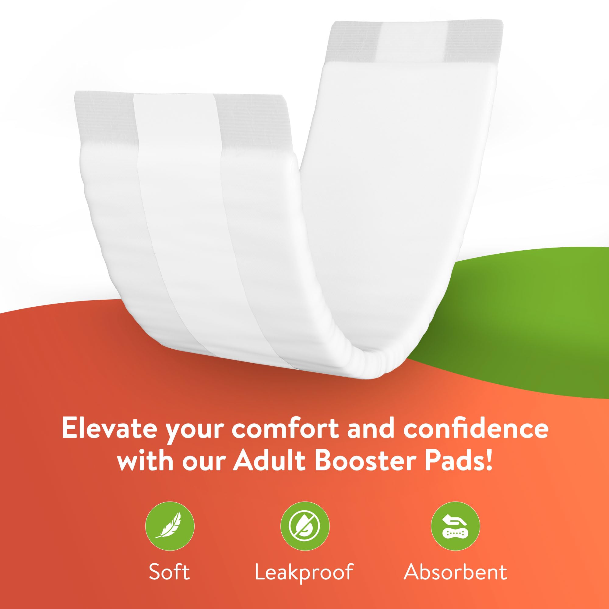 Inspire BoosterPads absorption 5 cups highlighting high-capacity core and extended wear use