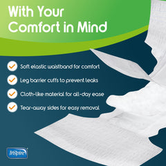Inspire cloth-like pull-up visual emphasizes discreet wear and dignity.