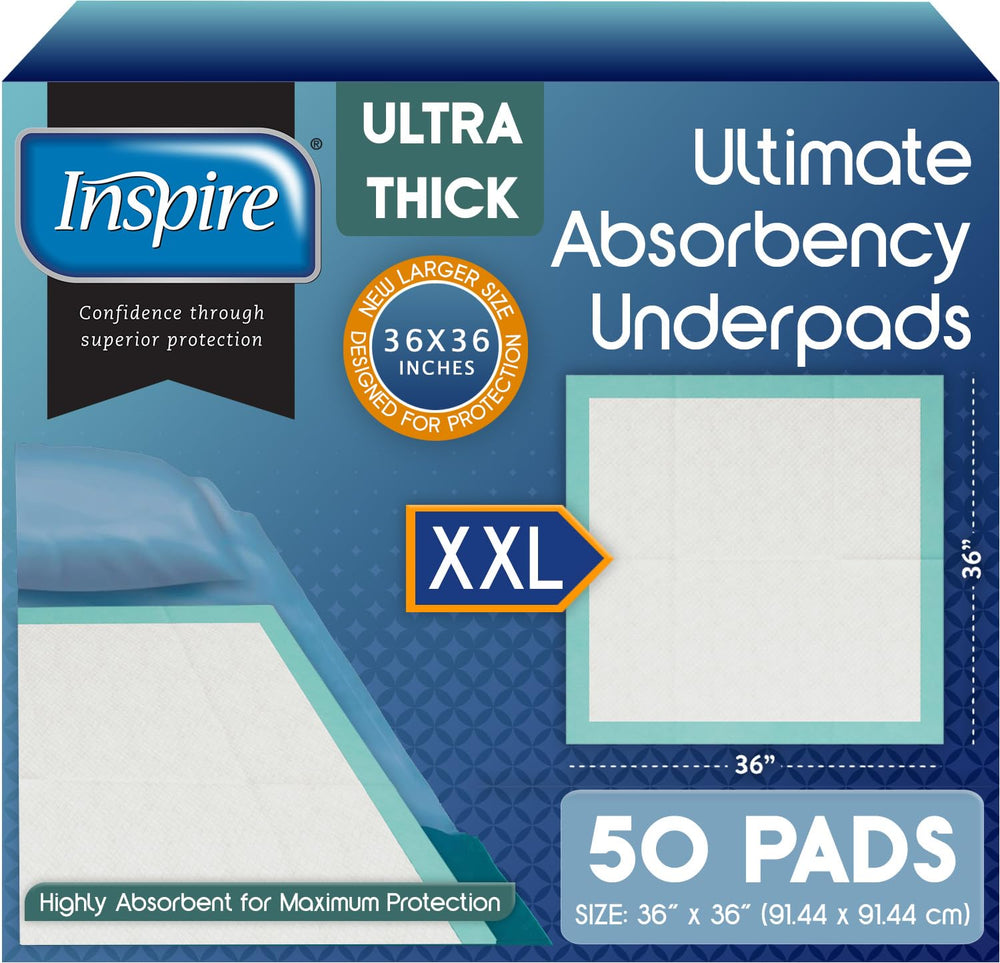 Inspire extra-large bed pad with waterproof back for dry surfaces