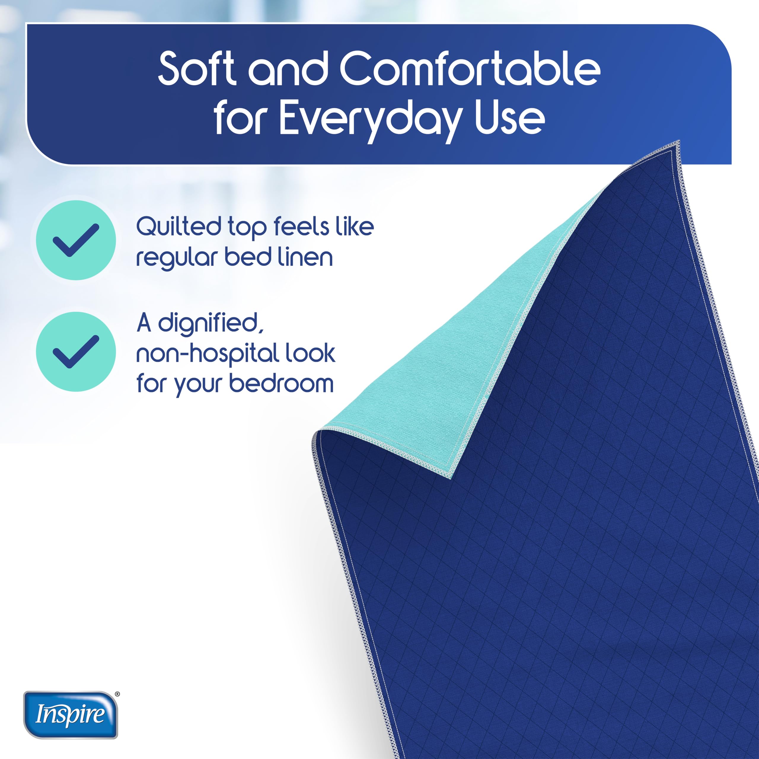 Inspire mattress protector guards mattress and nearby furniture from moisture.