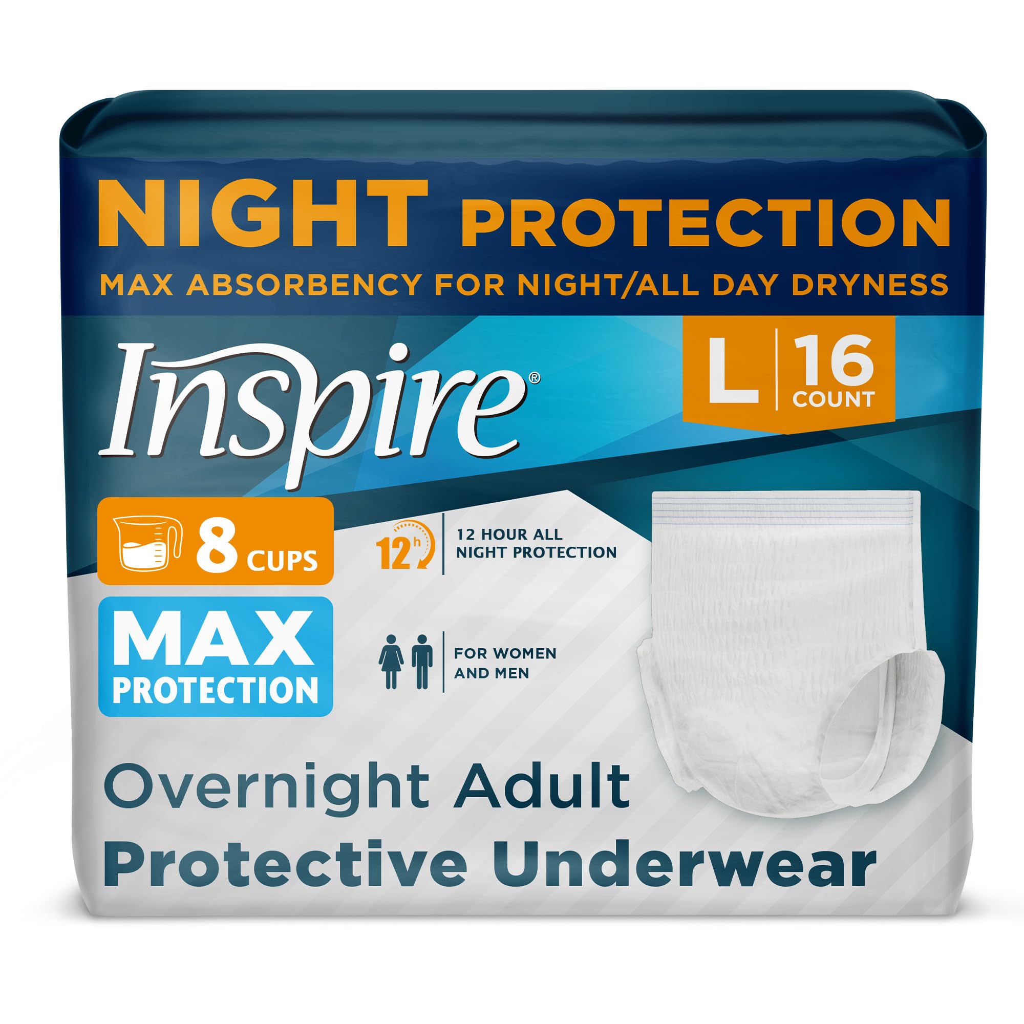 Inspire MAX Absorbency core provides reliable protection.