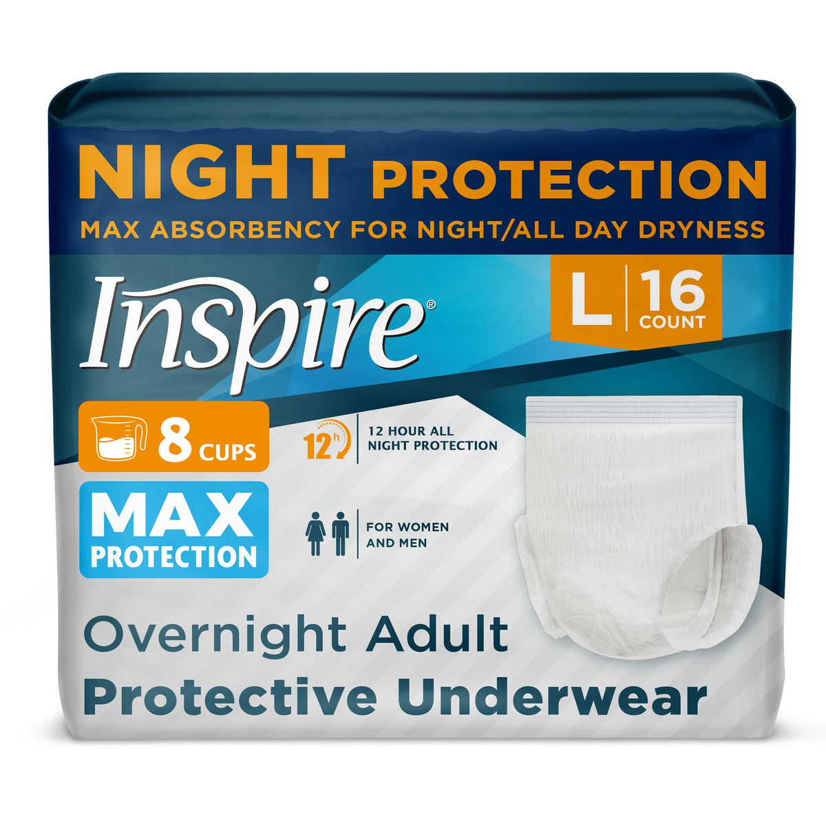 Inspire MAX Absorbency core provides reliable protection.