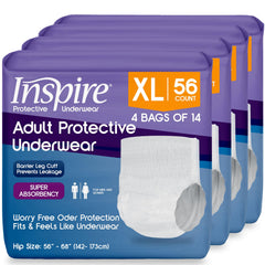 Inspire protective underwear XL back view shows discreet absorbent protection for daily wear