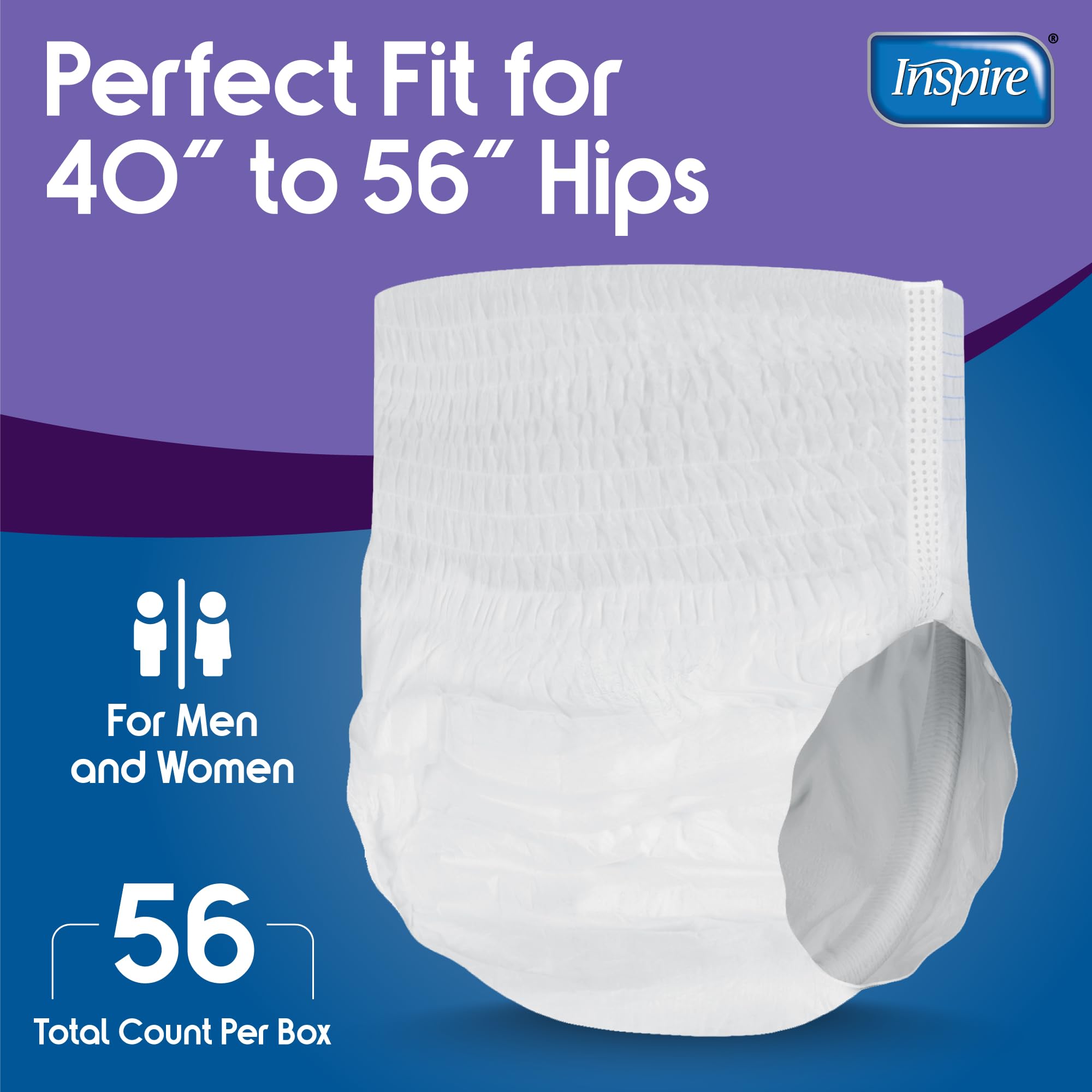Inspire protective underwear XL waistband close-up highlights soft, comfortable fit