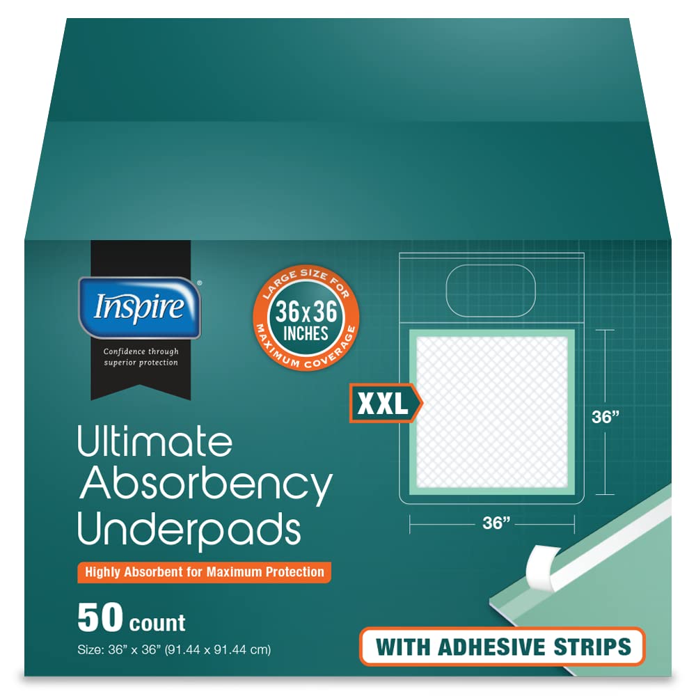 Inspire Super-Absorbent Bed Pad with soft top surface for comfort