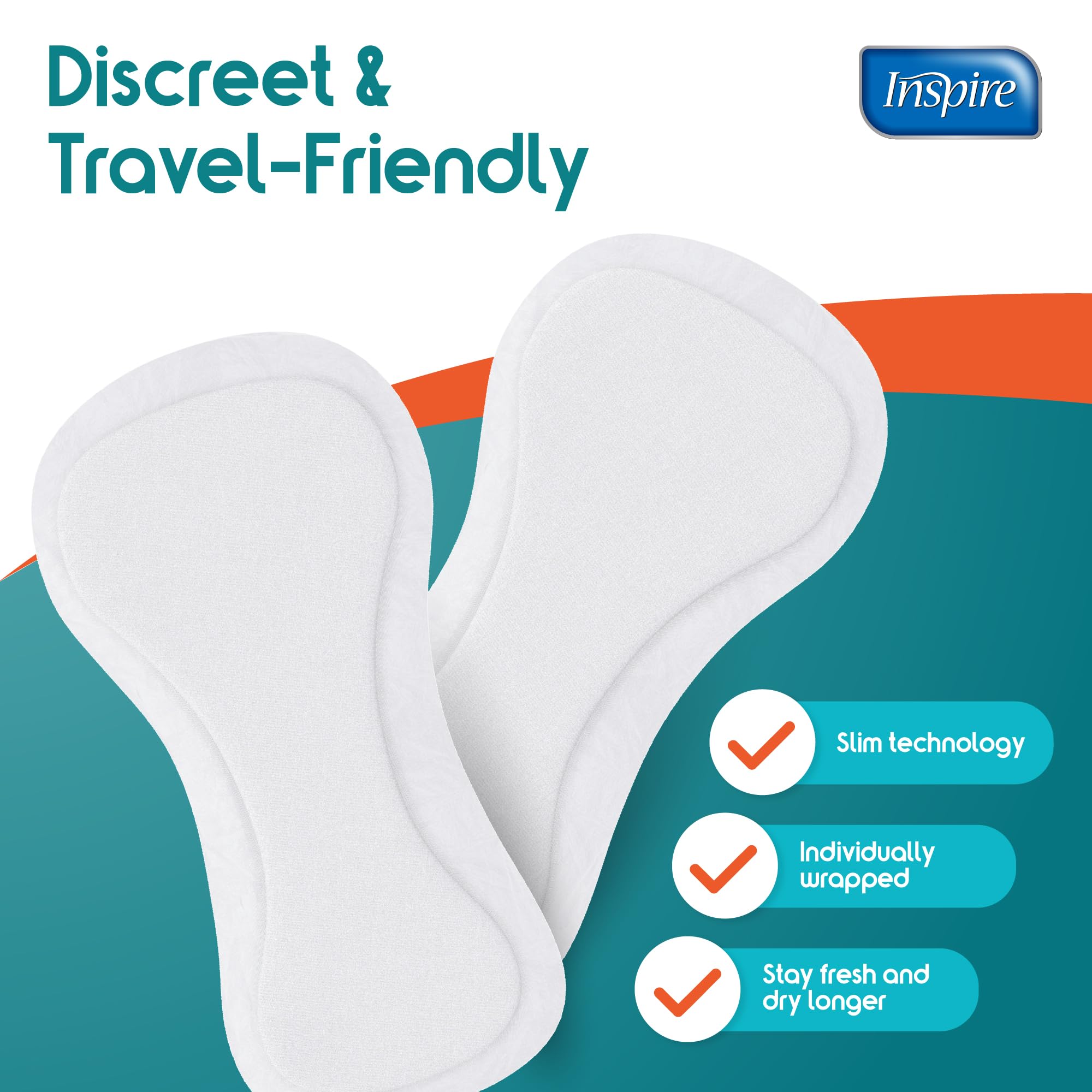 Inspire Flow-Through Booster Pad shows liquid flow into incontinence underwear.