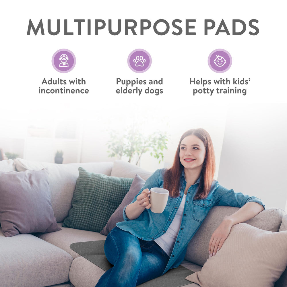 Inspire Underpads 34x36 coverage demonstrates ample area for mattresses and furniture.