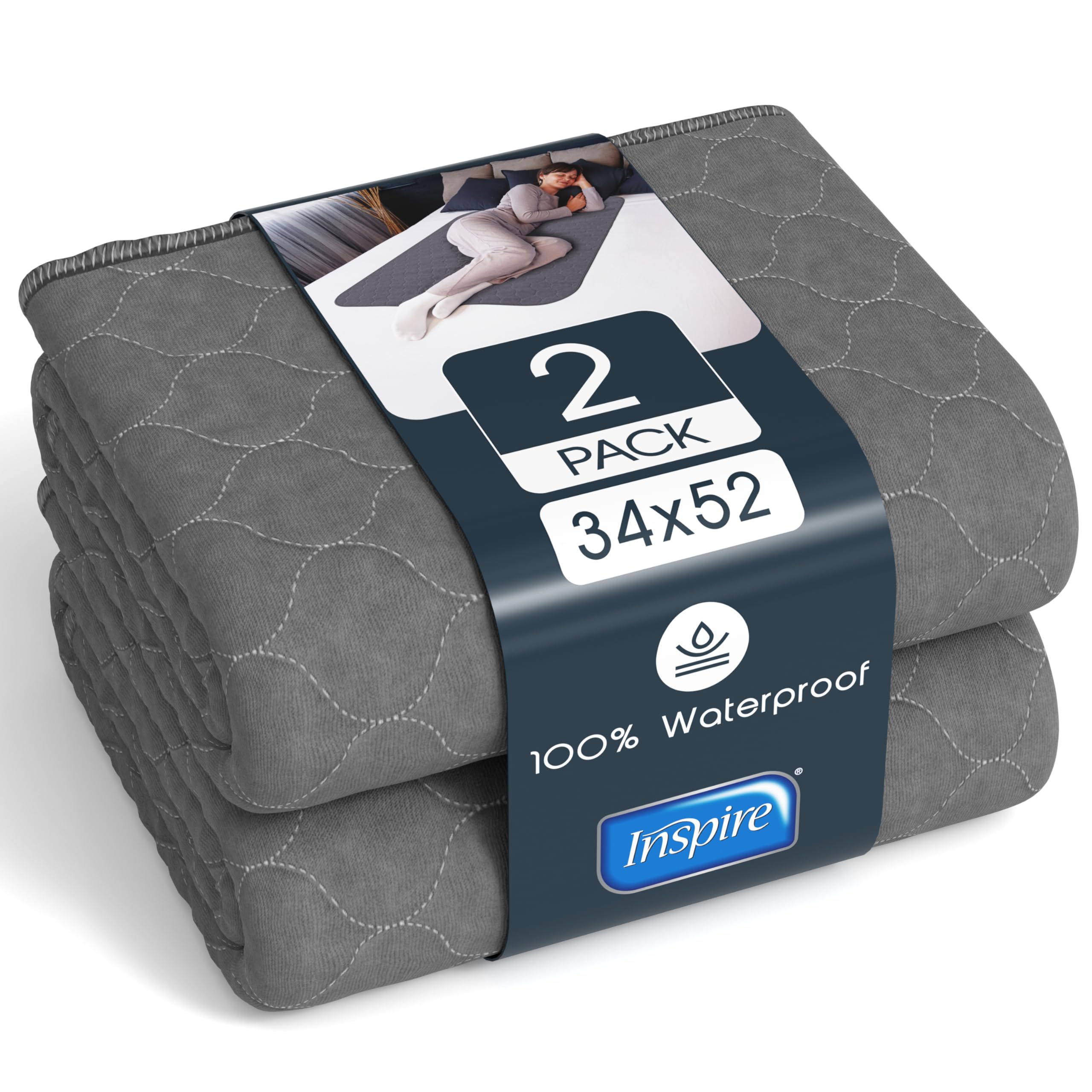 Inspire Underpads extra large 34x52 for maximum bed protection.