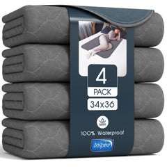 Inspire Underpads gray waterproof bed pad 34x36 protects bedding and surfaces.