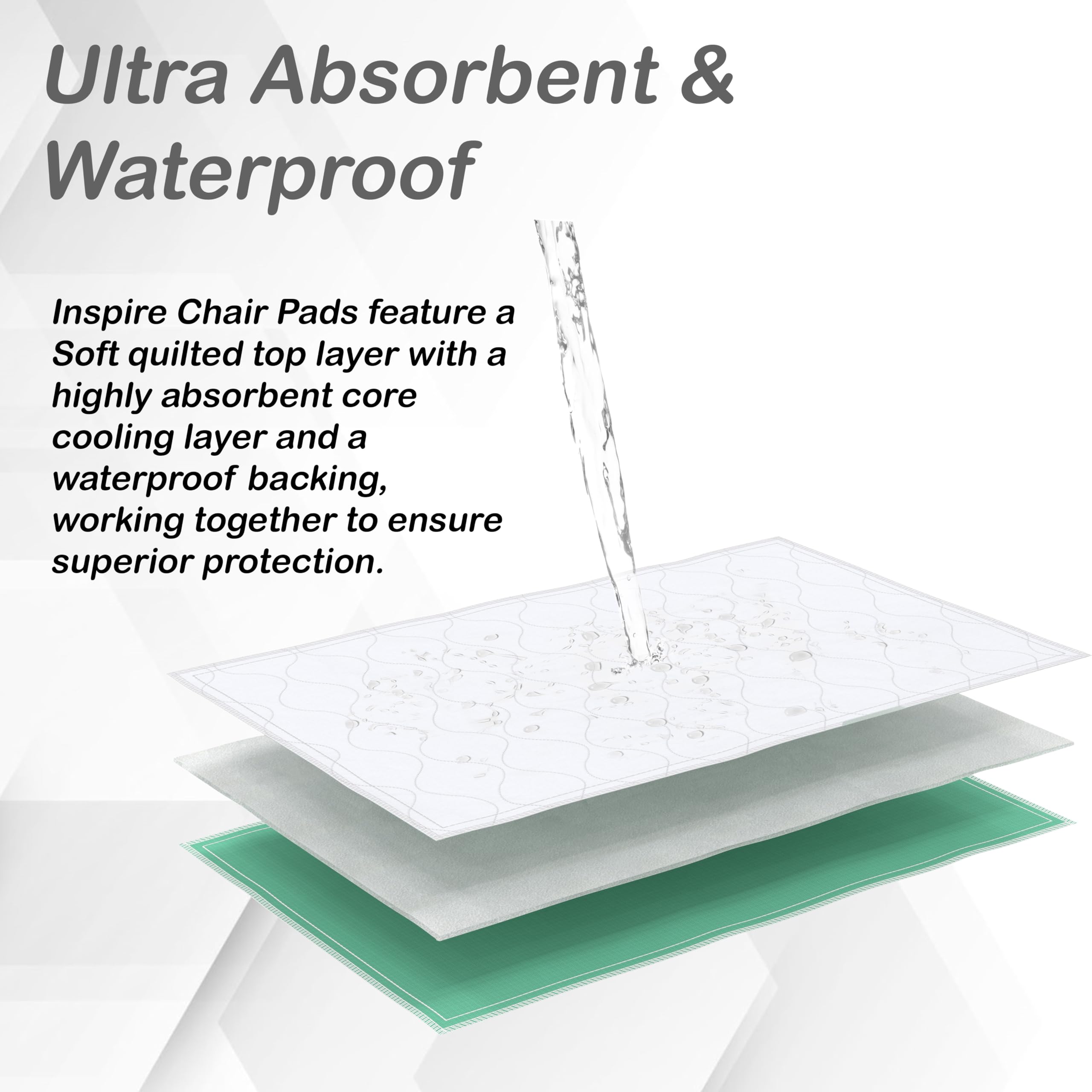 Inspire soft quilted top layer offers comfortable incontinence protection.