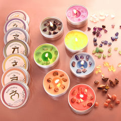 Inspireyes chakra candles set enhances mindfulness and ambient energy.