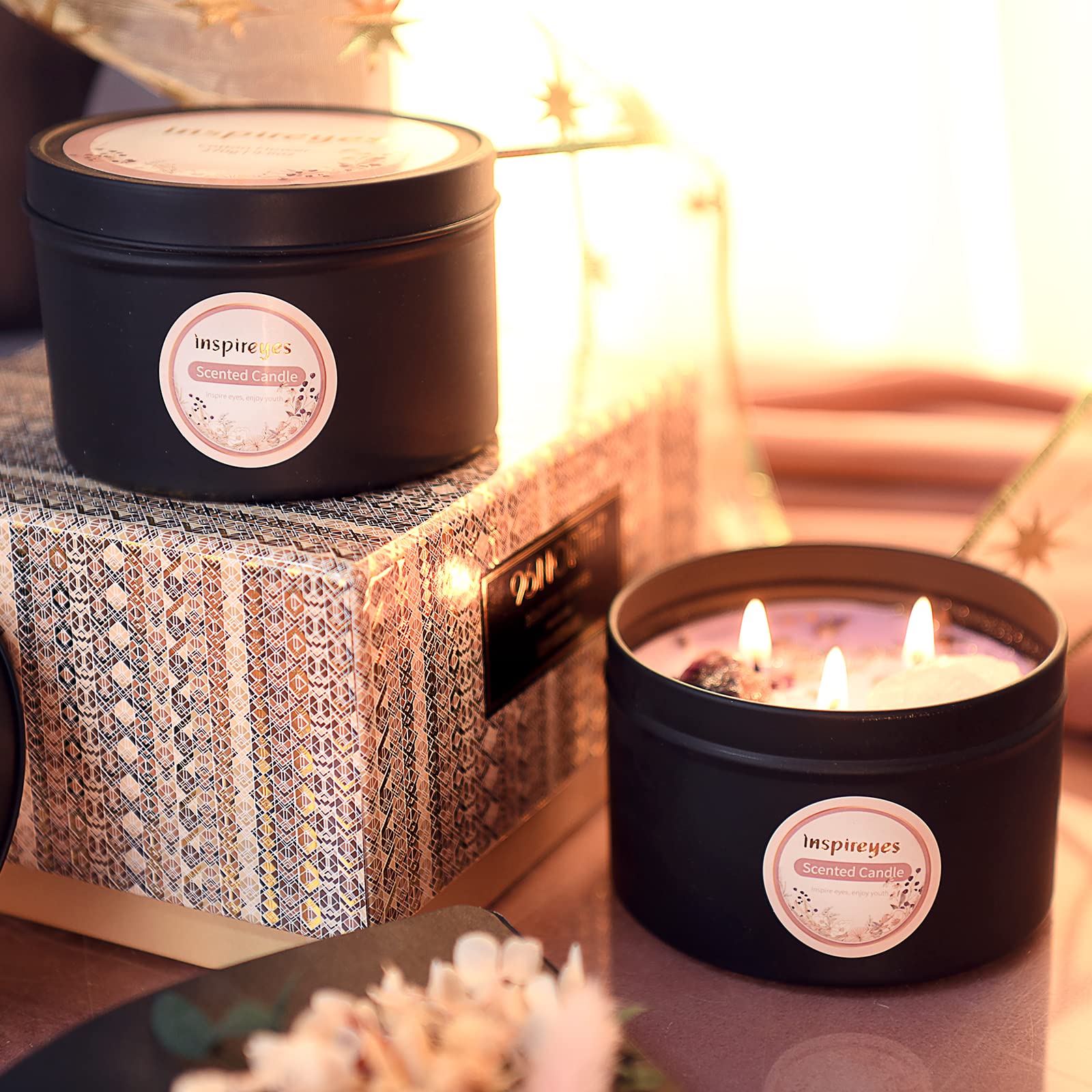 Inspireyes long burn candle delivers up to 50 hours of cozy illumination
