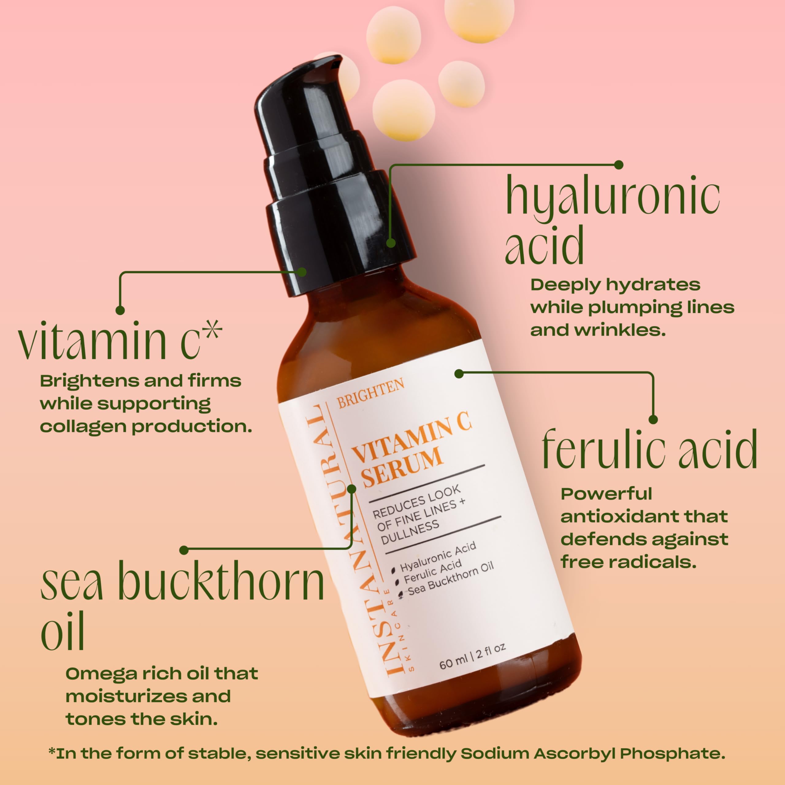 Instanatural Vitamin C Serum texture on skin delivers quick absorption.