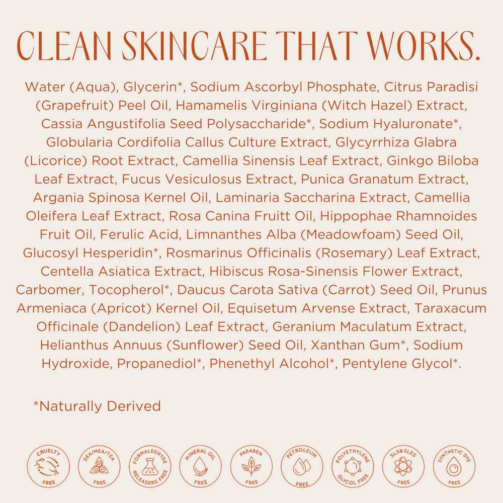 Instanatural Vitamin C Serum packaging-closeup highlights clean, minimalist design.