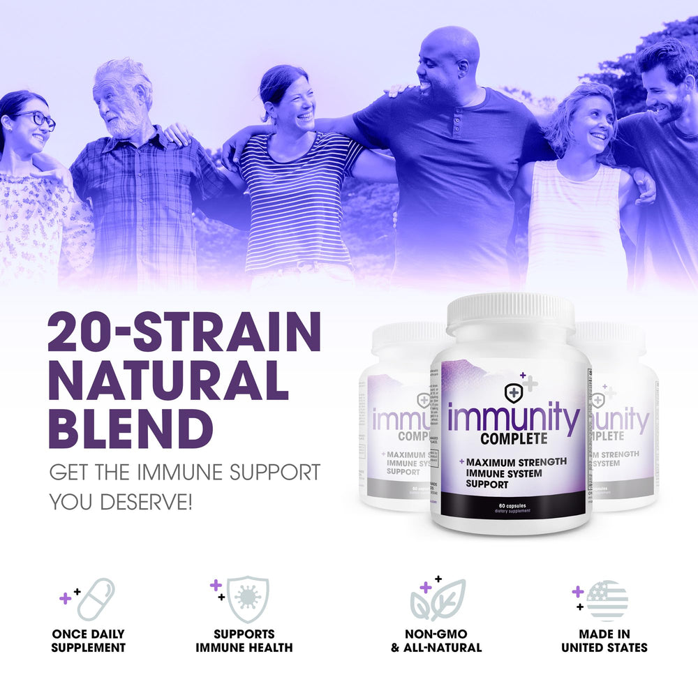 Instant Brands Immunity Complete bottle label highlights 20-in-1 formula.