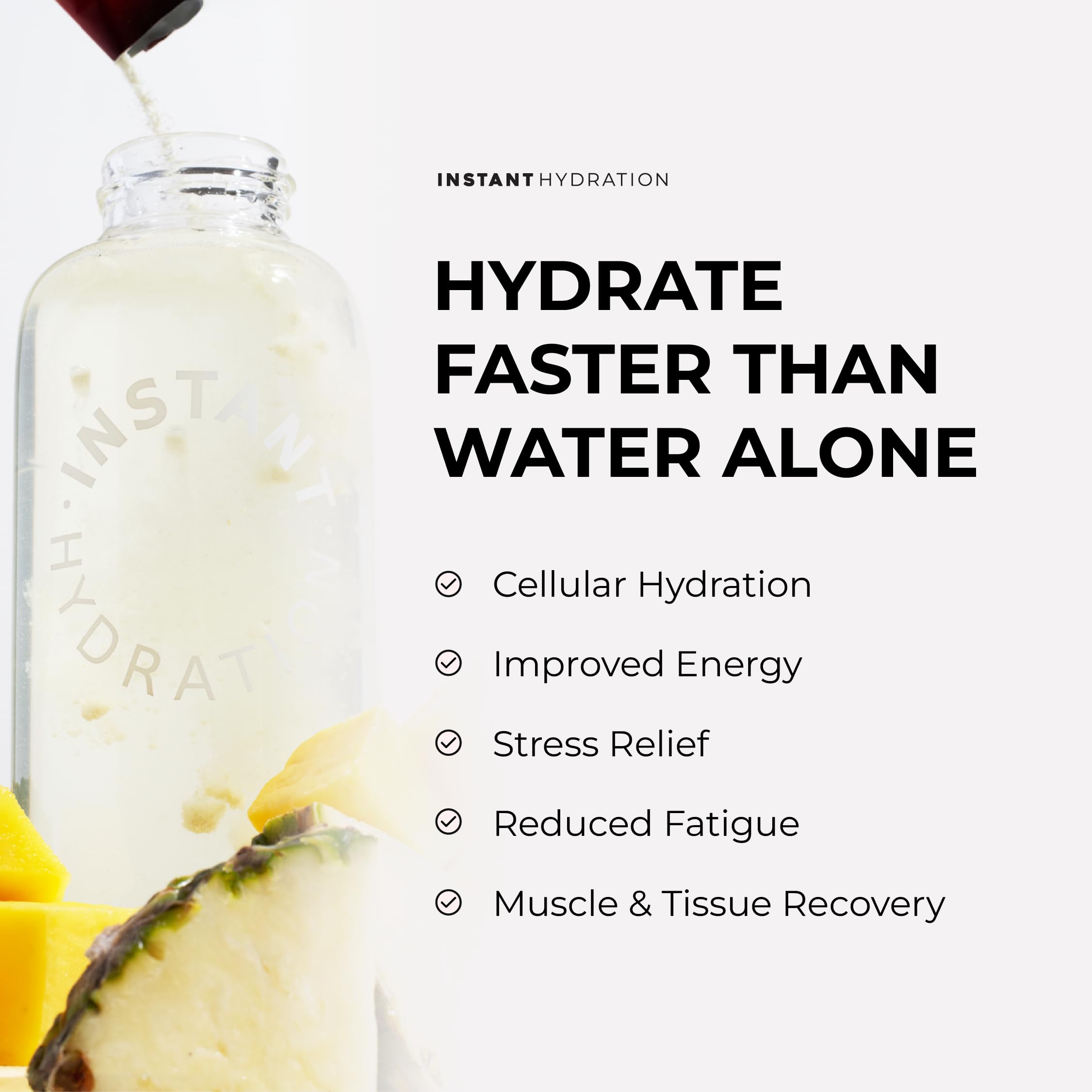 Instant Hydration electrolyte blend infographic highlighting 1445mg per serving