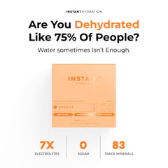 Instant Hydration electrolyte powder packet closeup highlighting 1445mg electrolytes per serving