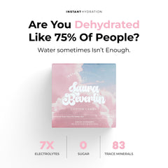 Instant Hydration powder dissolving in water for quick zero sugar hydration