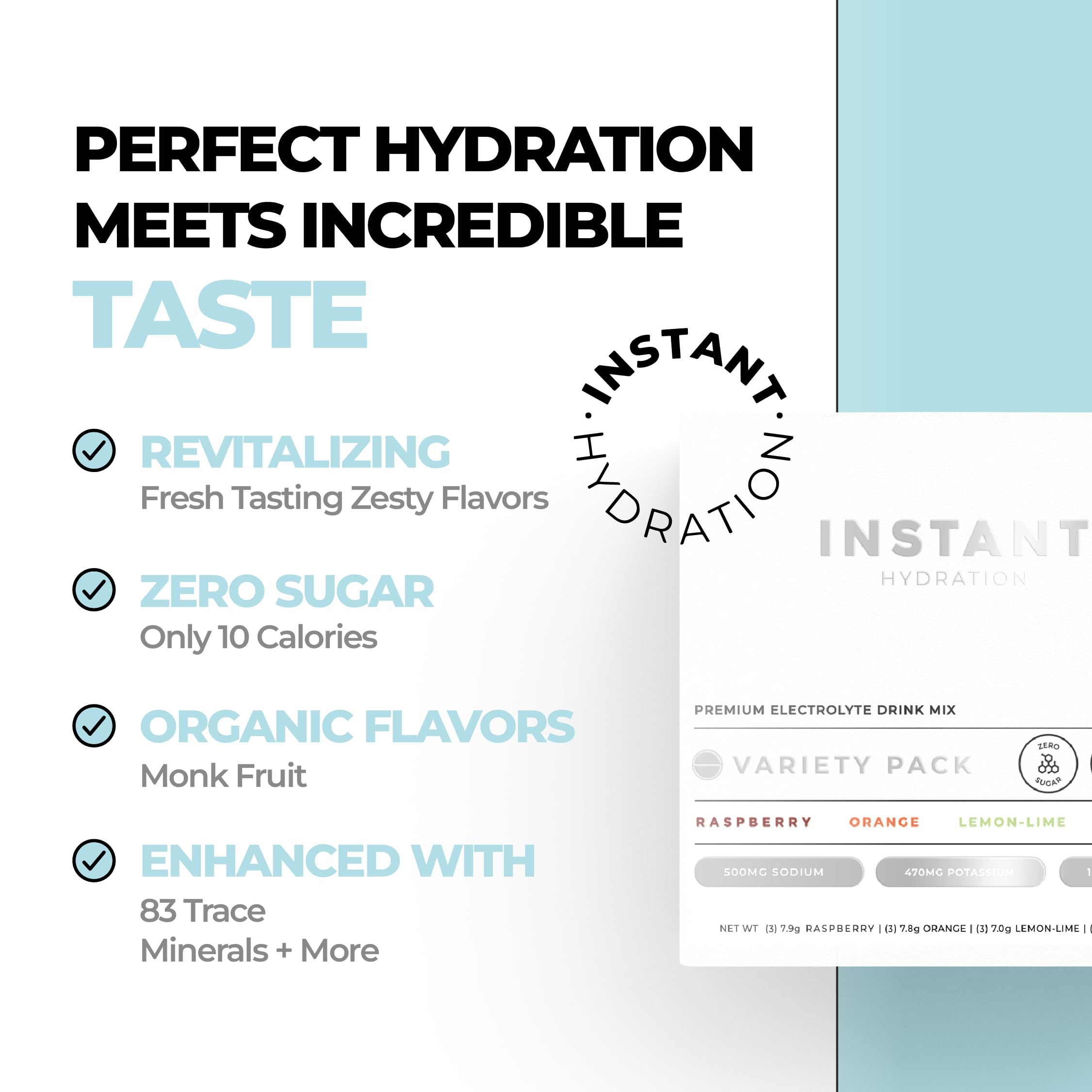 Instant Hydration Raspberry flavor packet for busy days
