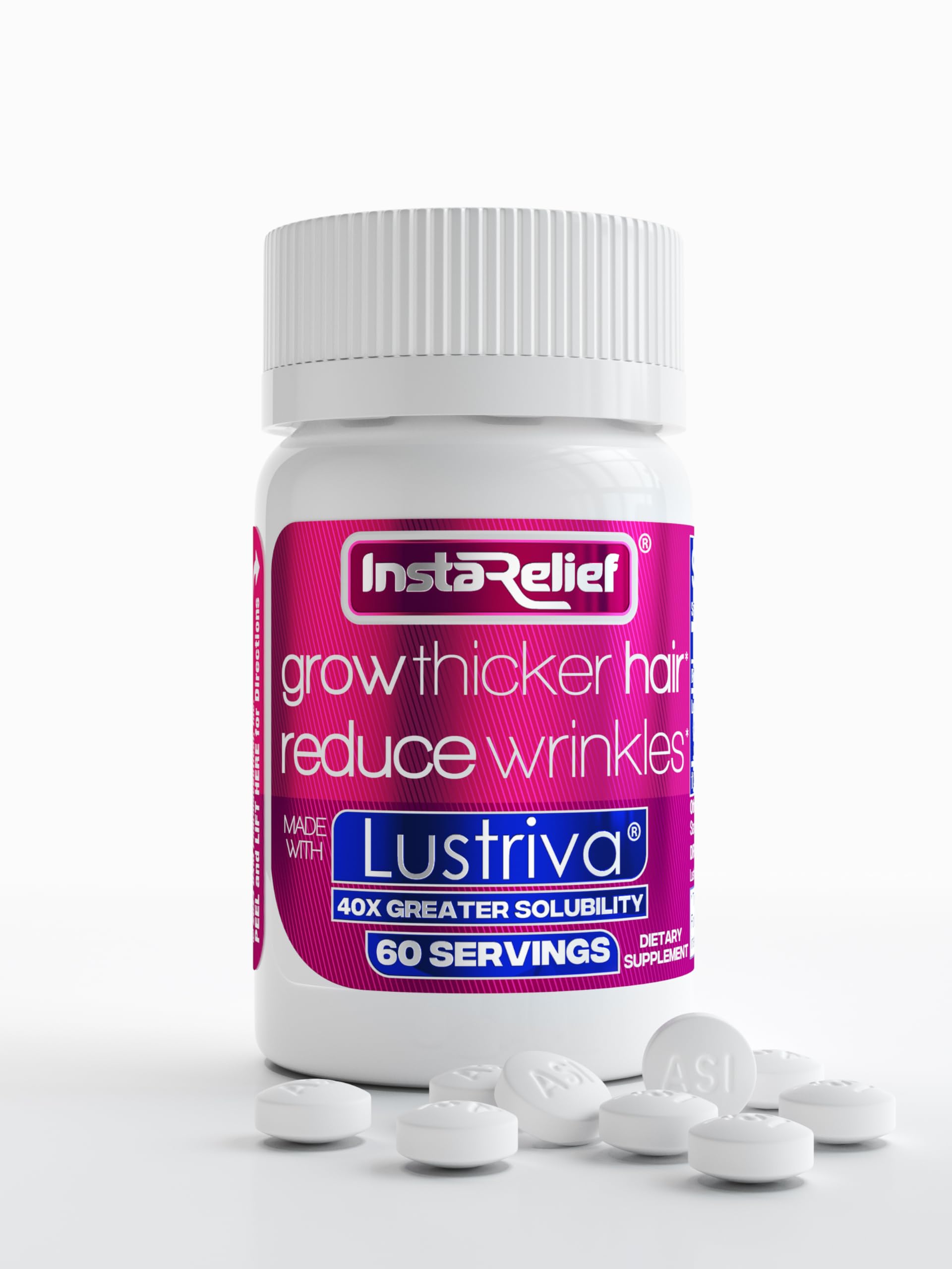 InstaRelief Hair Growth bottle for easy daily use and thicker, fuller hair.