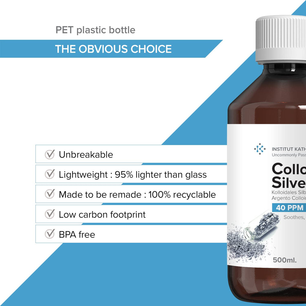 Institut Katharos bioactive silver hydrosol close-up emphasizes a natural mineral blend