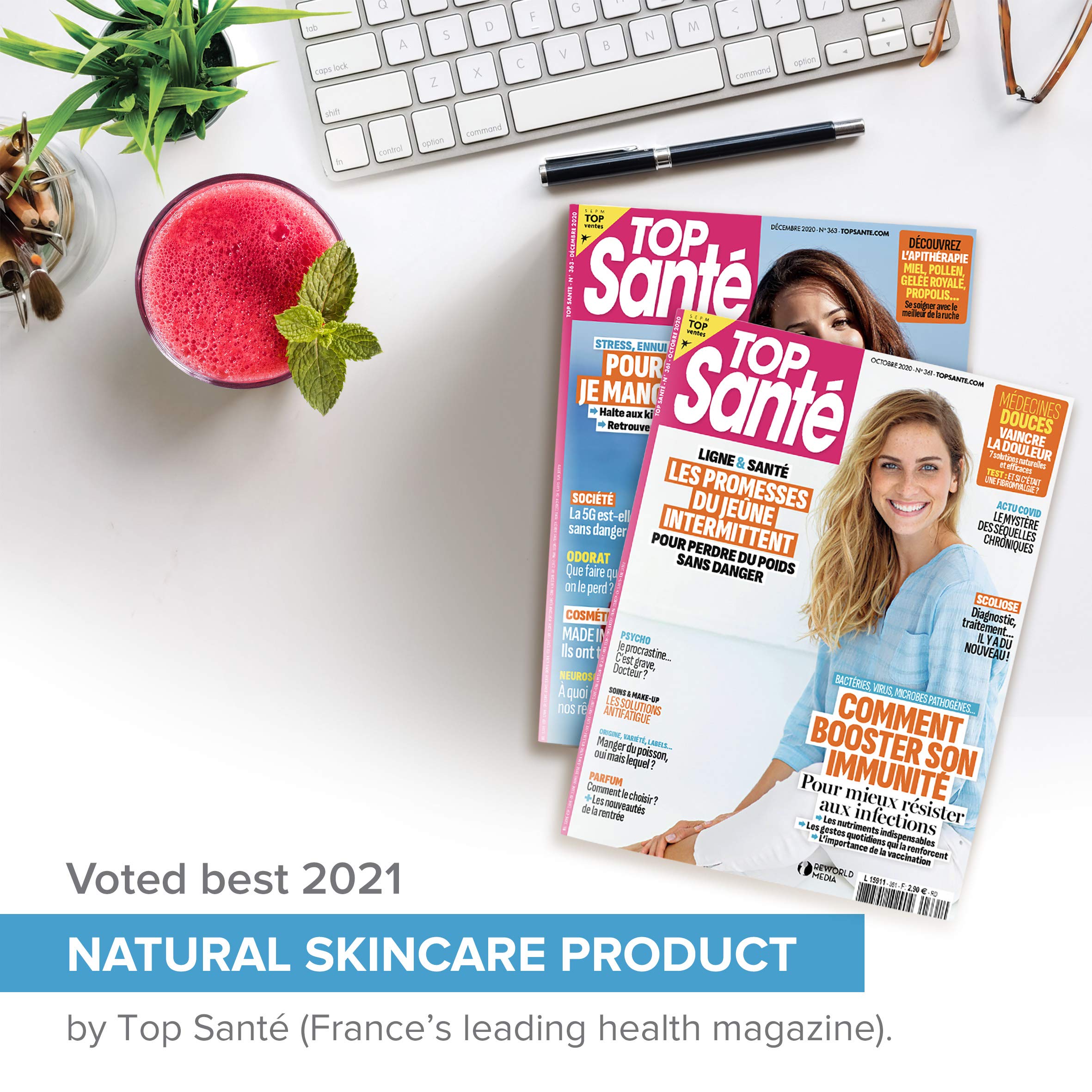 Primer plano de gotas de plata coloidal para absorción potencial