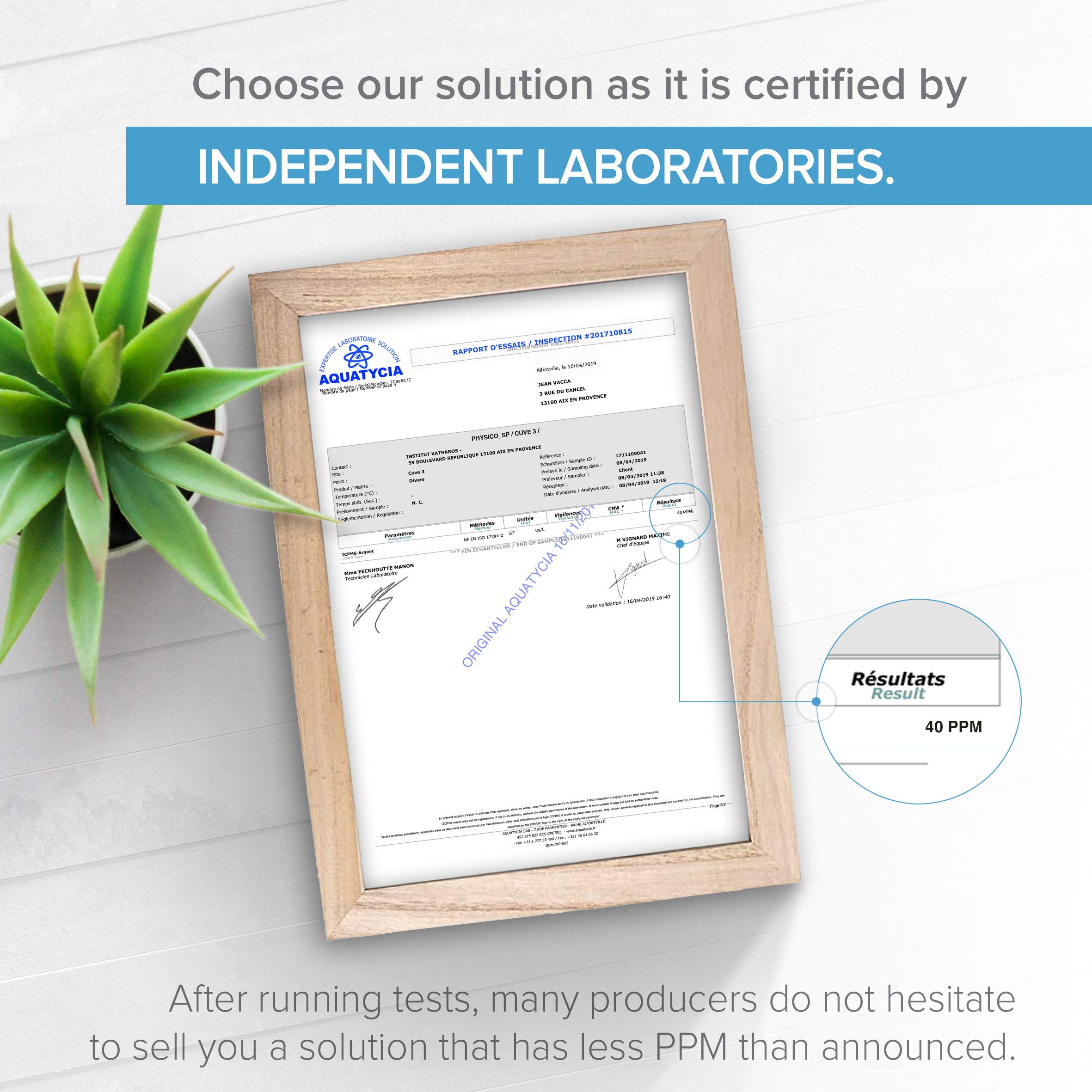 Líquido incoloro de plata coloidal con acabado limpio y neutro
