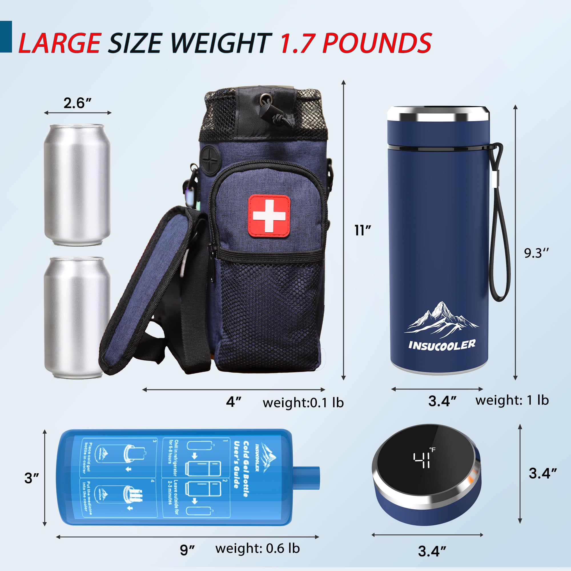 Compact 48 hour cooling InsuCooler holds 3 to 7 insulin pens safely