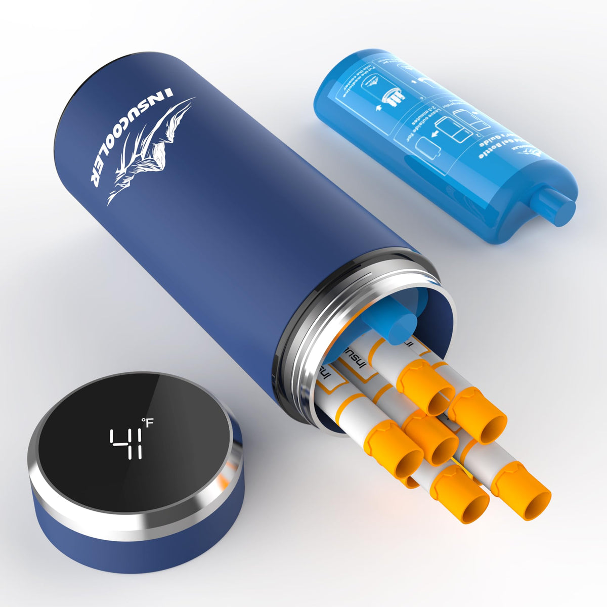 INSUCOOLER insulin cooler travel case with digital display for temperature monitoring on the go