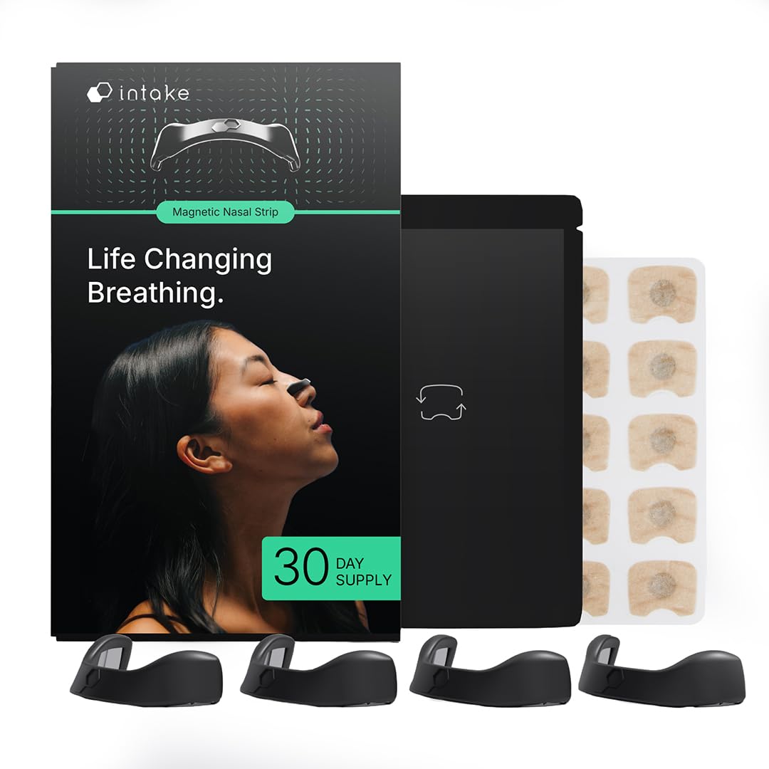 Intake Starter Kit shows 30-count black nasal strips for improved nighttime airflow