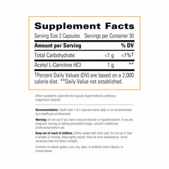Capsules of Integrative Therapeutics Acetyl L-Carnitine arranged for serving size