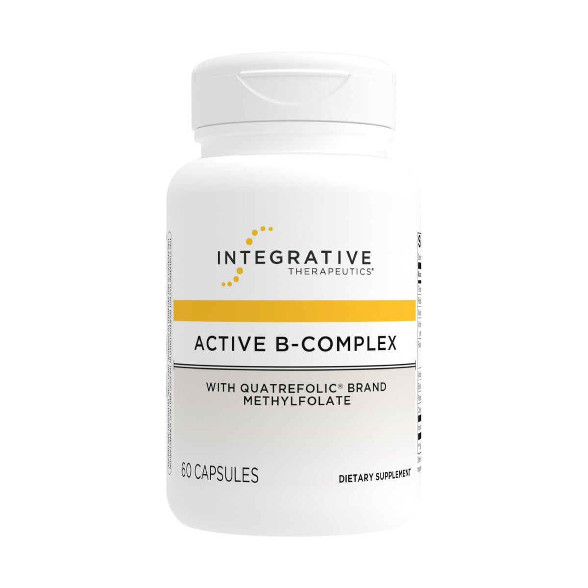 Integrative Therapeutics Active B-Complex bottle cap close-up showing a secure seal for reliable daily energy support