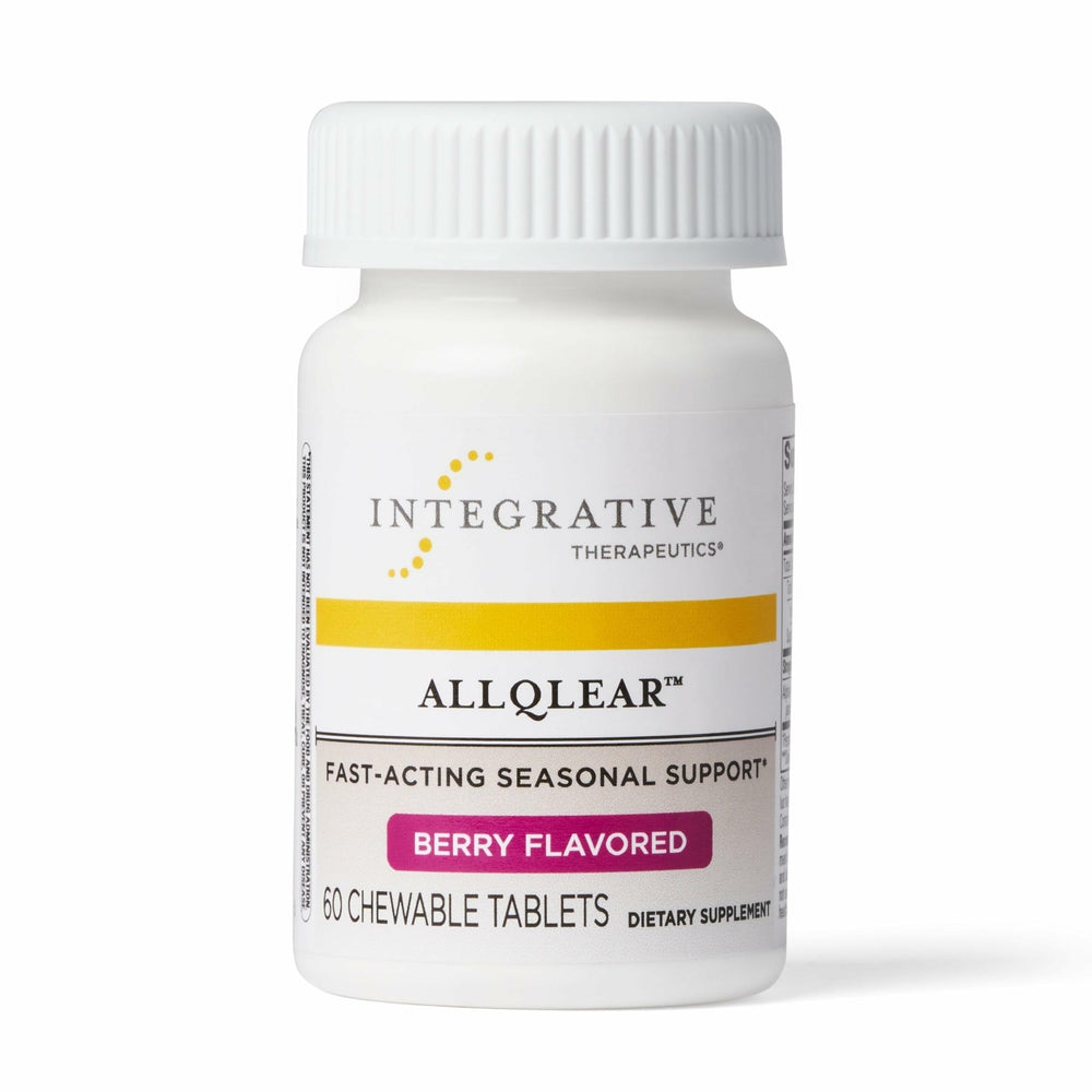 Integrative Therapeutics AllQlear berry chew bottle provides convenient seasonal immune support.