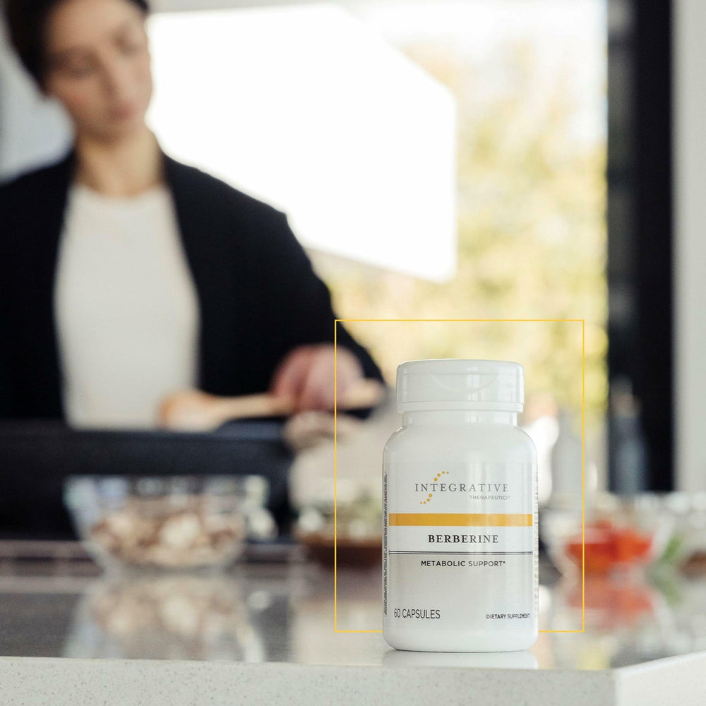 Berberine bottle pour from Integrative Therapeutics for simple daily serving.