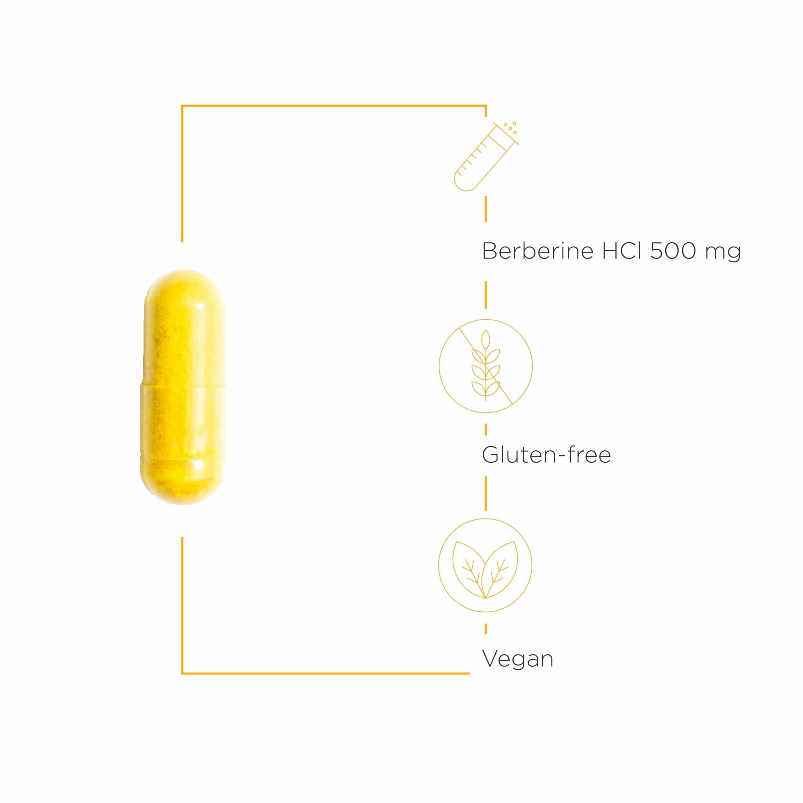 Packaging box of Integrative Therapeutics Berberine highlighting allergen-free ingredients.