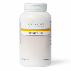 Integrative Therapeutics Betaine HCl bottle supports healthy stomach acidity.