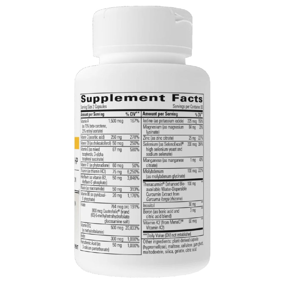 Close-up of the Clinical Nutrients HP label highlighting key antioxidants.