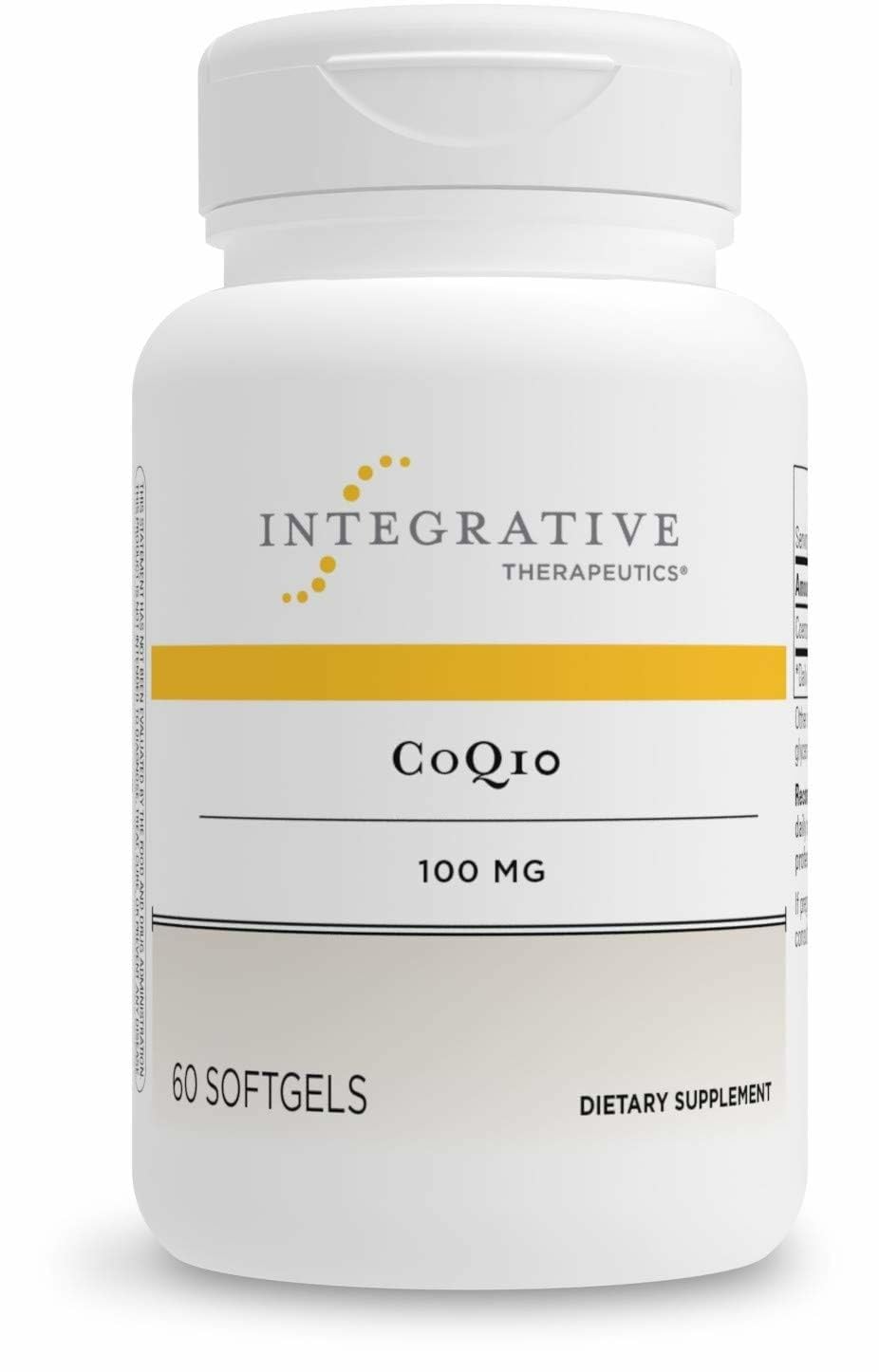 Integrative Therapeutics CoQ10 100 mg bottle close-up for daily energy support.