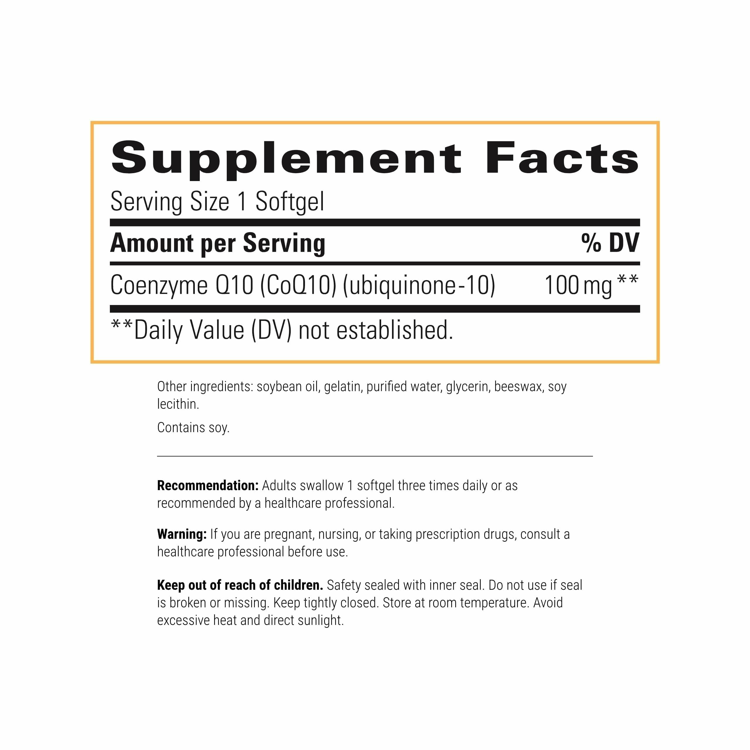 Integrative Therapeutics CoQ10 softgels front view showing easy-to-swallow format.