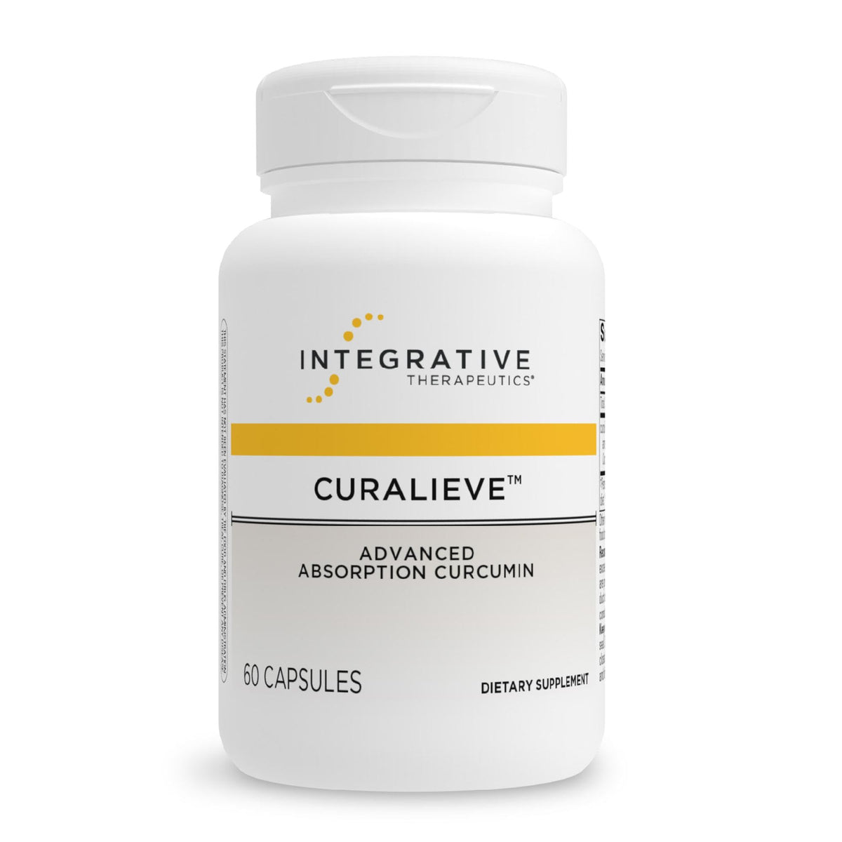 Integrative Therapeutics Curalieve bottle shows high-absorption curcumin benefits
