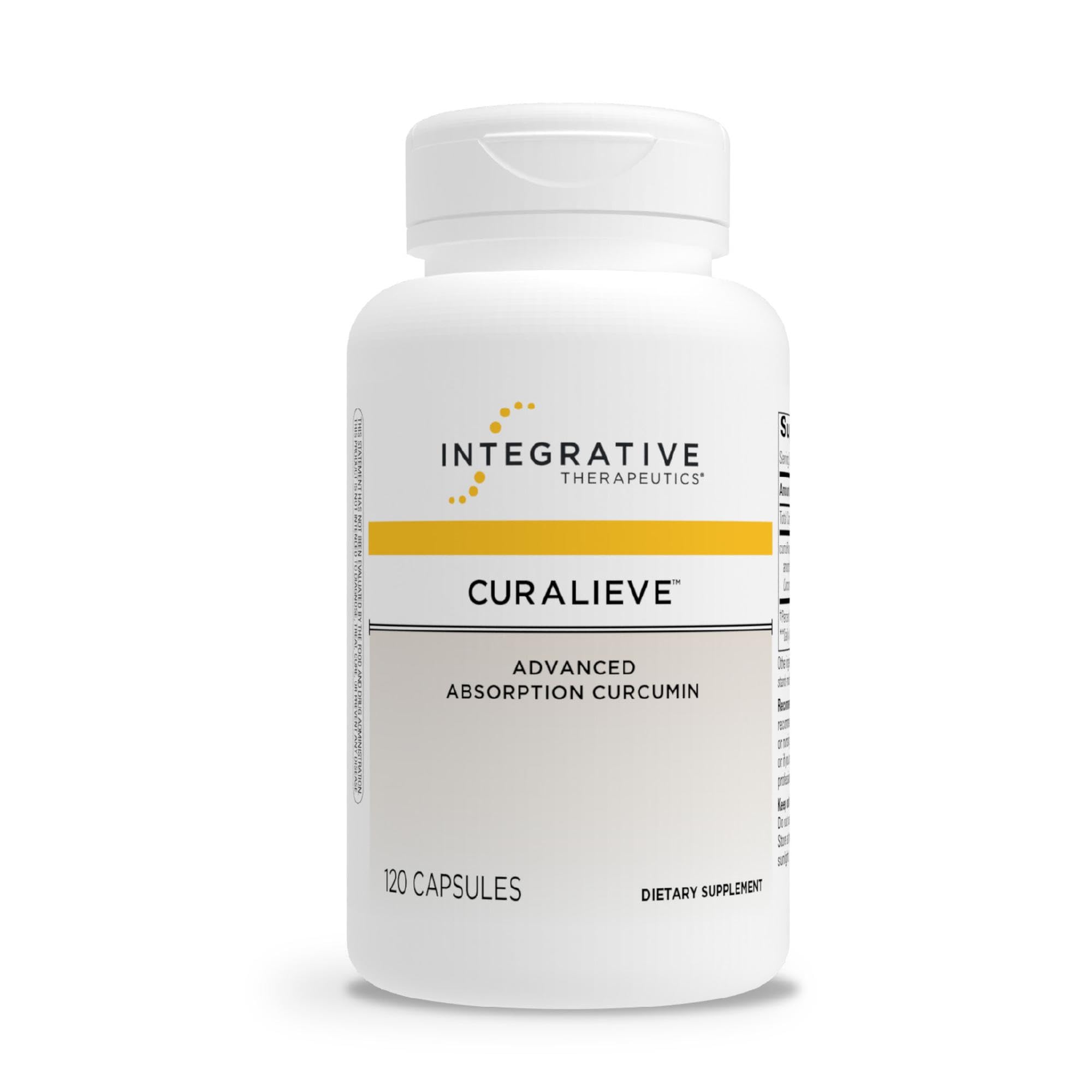 Integrative Therapeutics Curalieve bottle showing high-absorption curcumin for antioxidant support