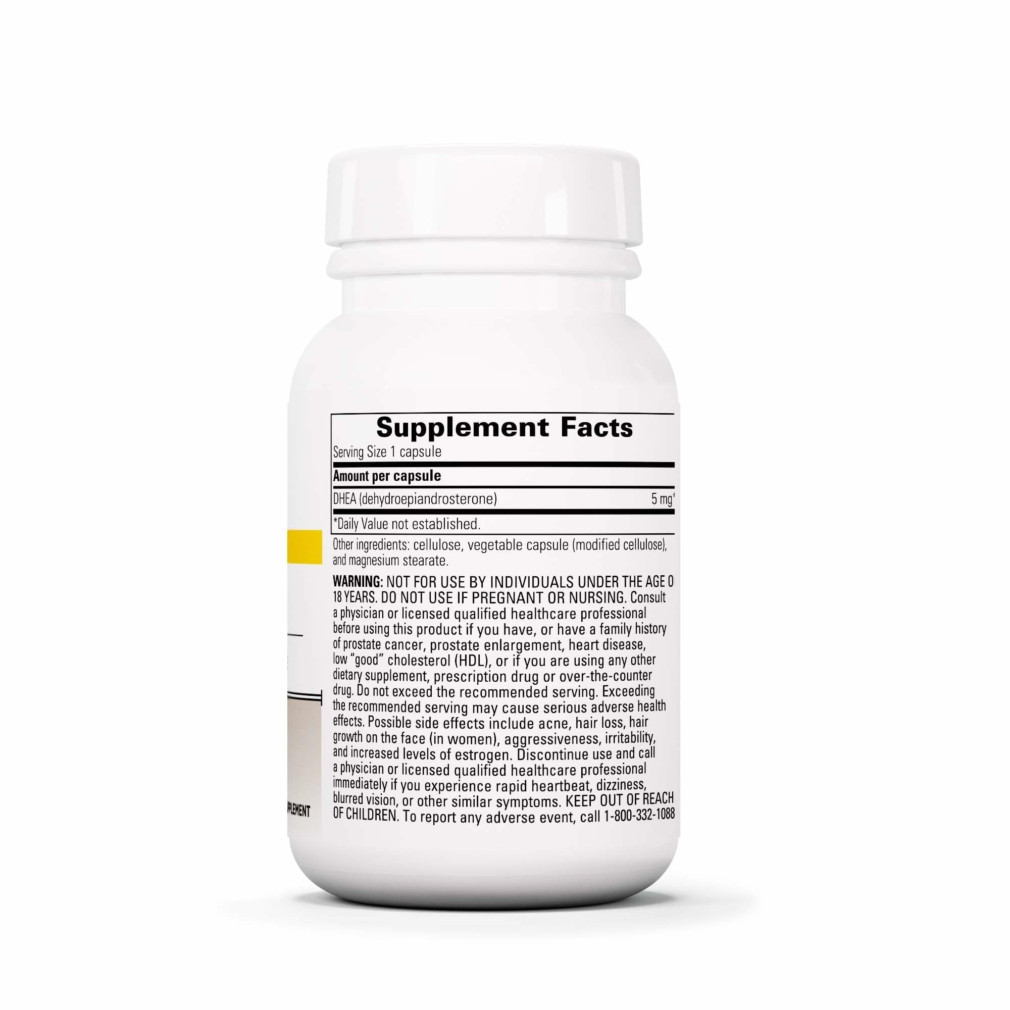 Integrative Therapeutics DHEA-5 capsules closeup, small 5 mg format.