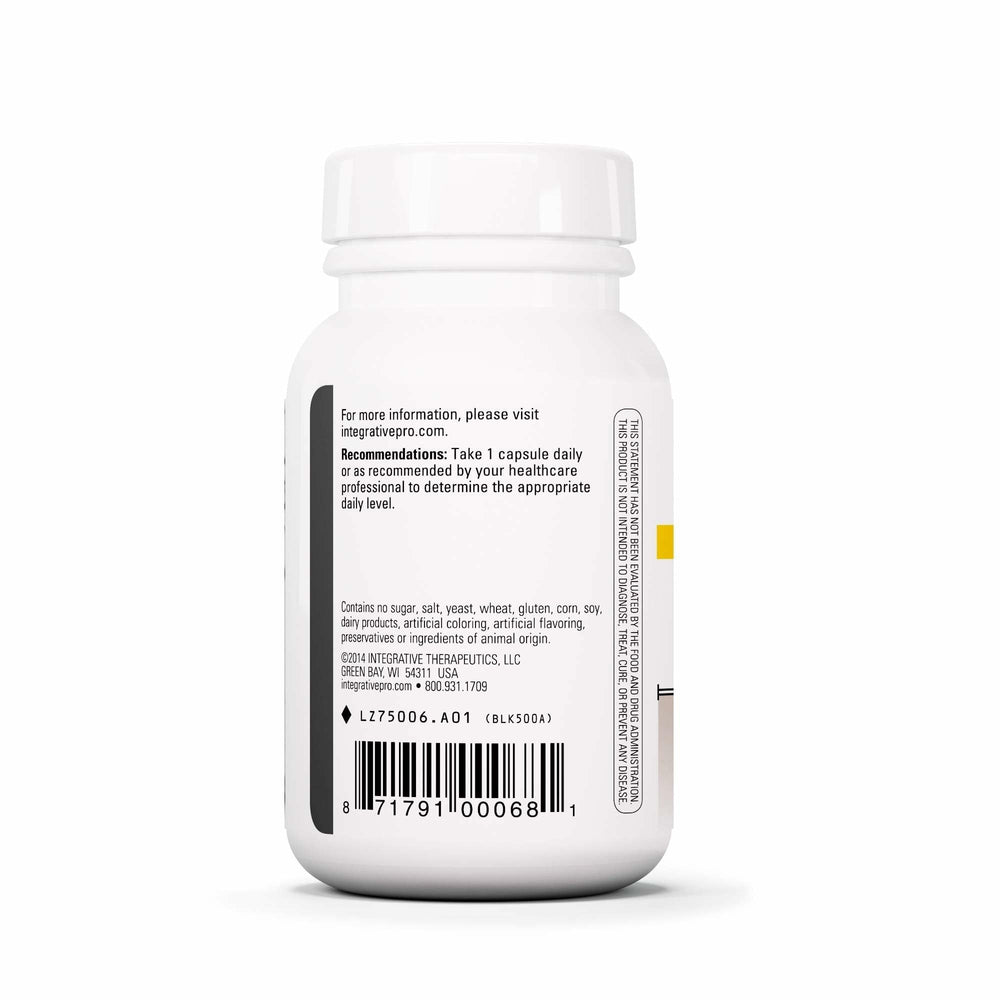 Integrative Therapeutics DHEA-5 label detail shows gluten-free and vegan features.