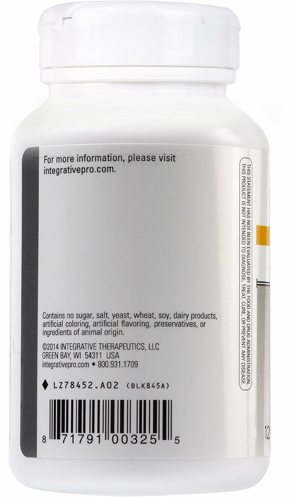 Integrative Therapeutics Fiber Formula capsules closeup emphasizing plant-based fiber