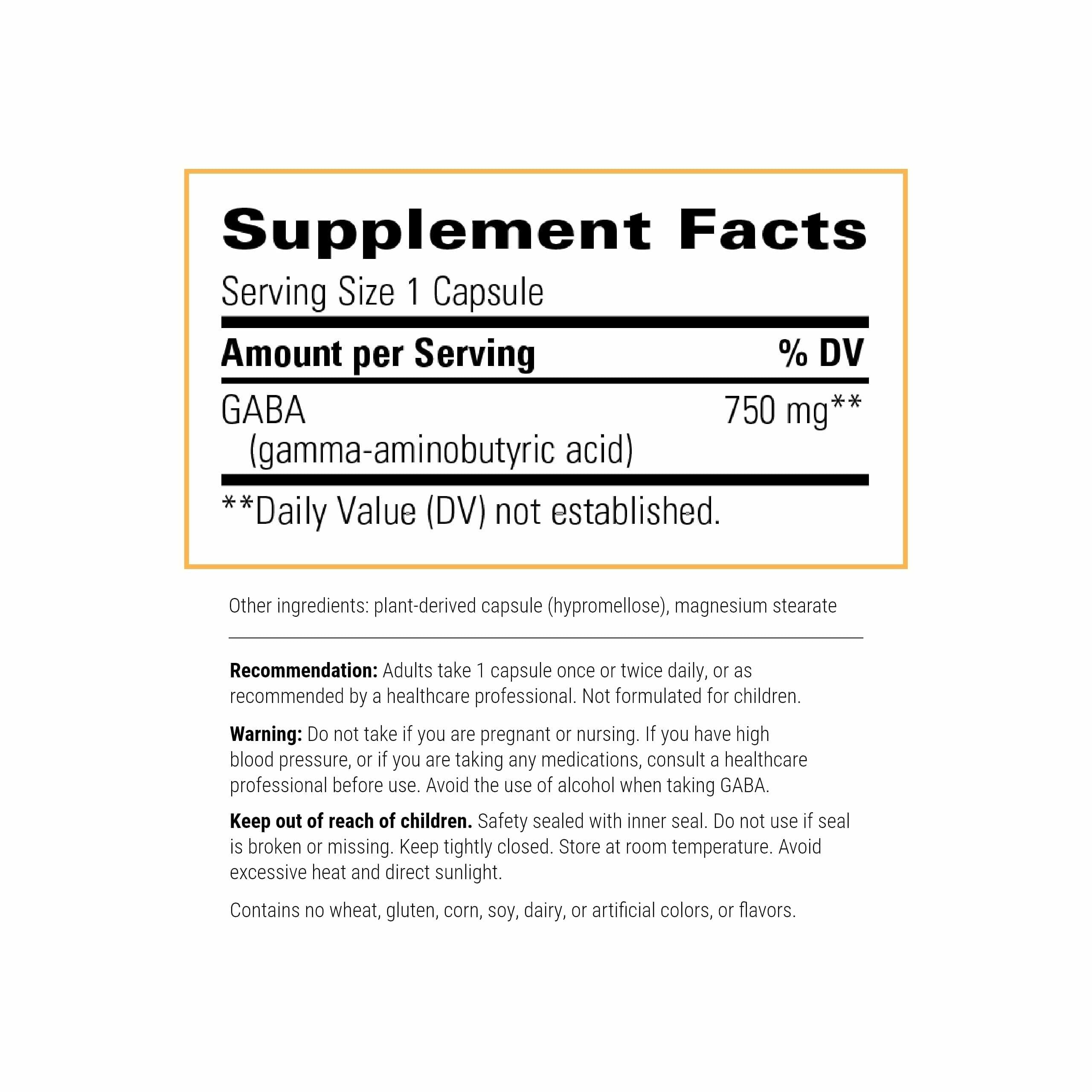 Integrative Therapeutics GABA capsules closeup emphasizing nerve support and balance.