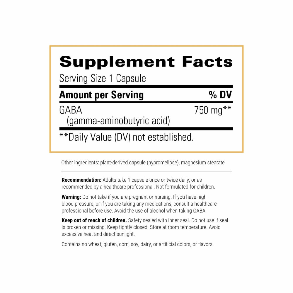 Integrative Therapeutics GABA capsules closeup emphasizing nerve support and balance.