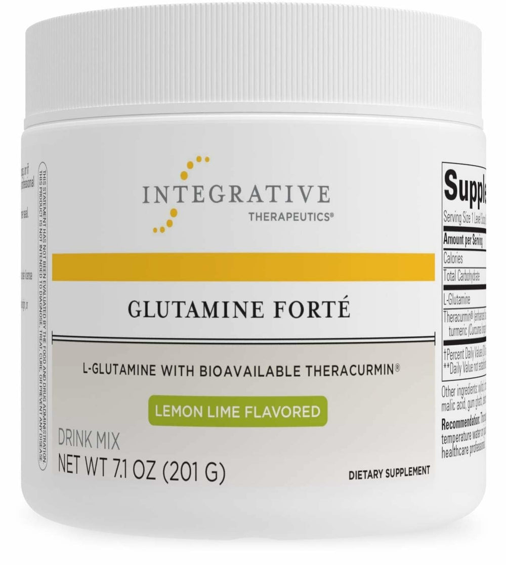 Integrative Therapeutics Glutamine Forte bottle front for daily gut support.