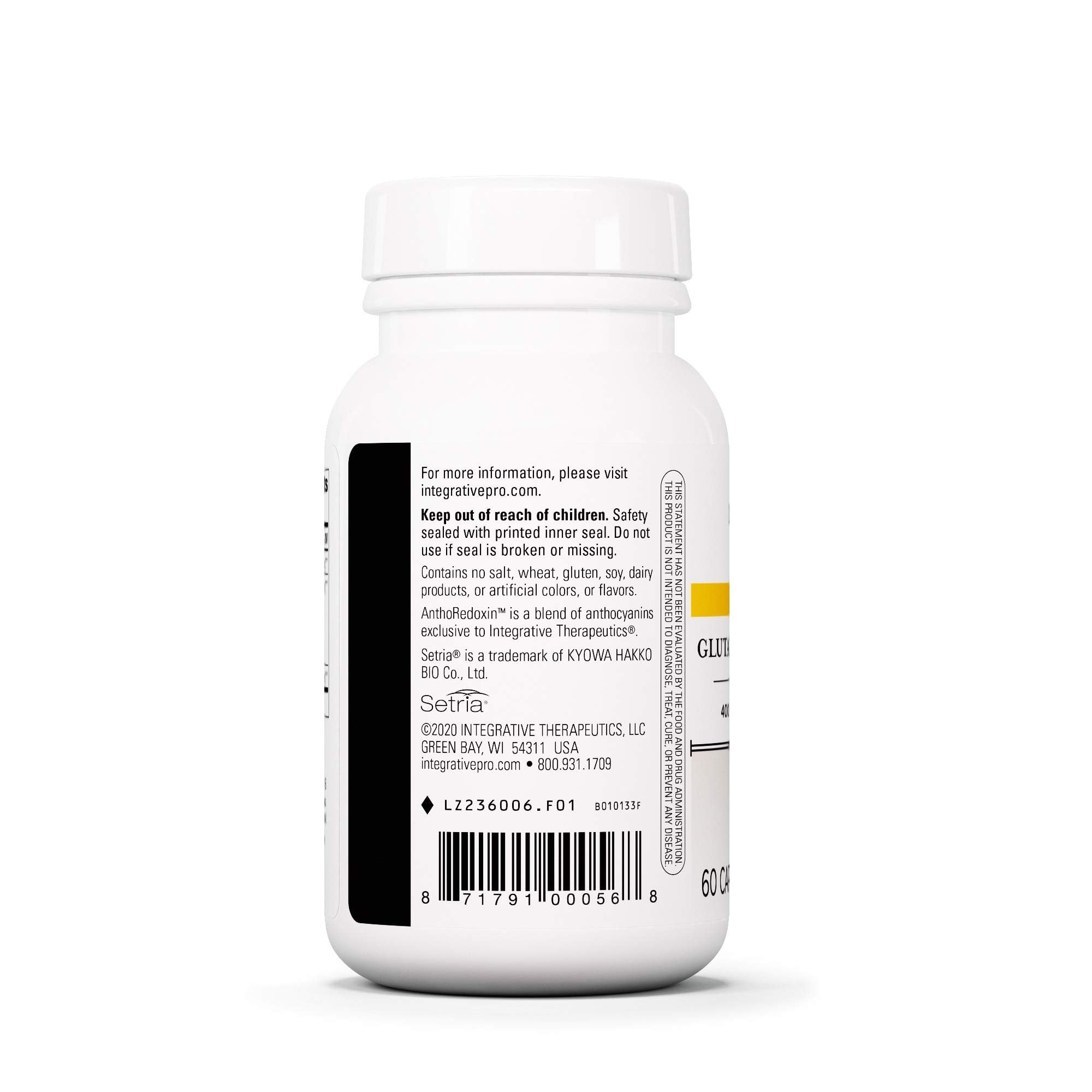 Capsules of Integrative Therapeutics Glutathione Cell Defense for daily use