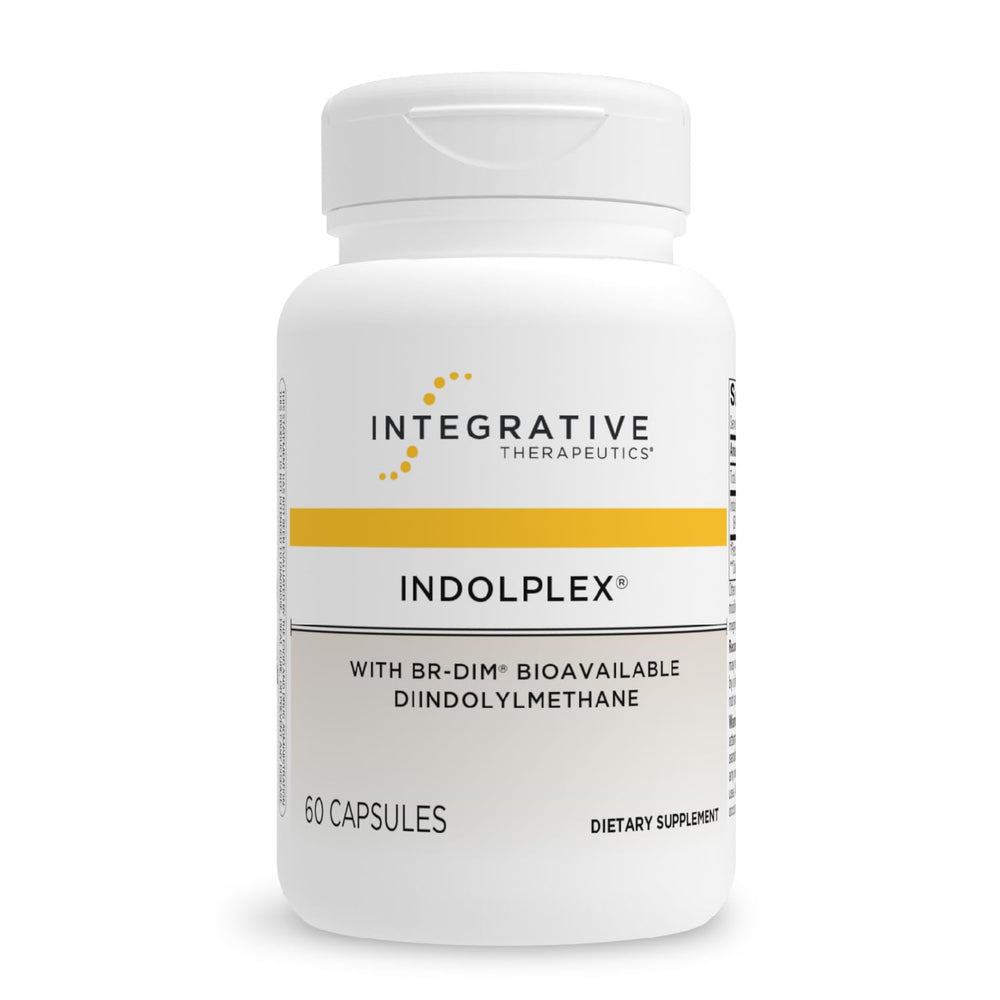 Integrative Therapeutics Indolplex bottle with DIM capsules suggesting estrogen metabolism support