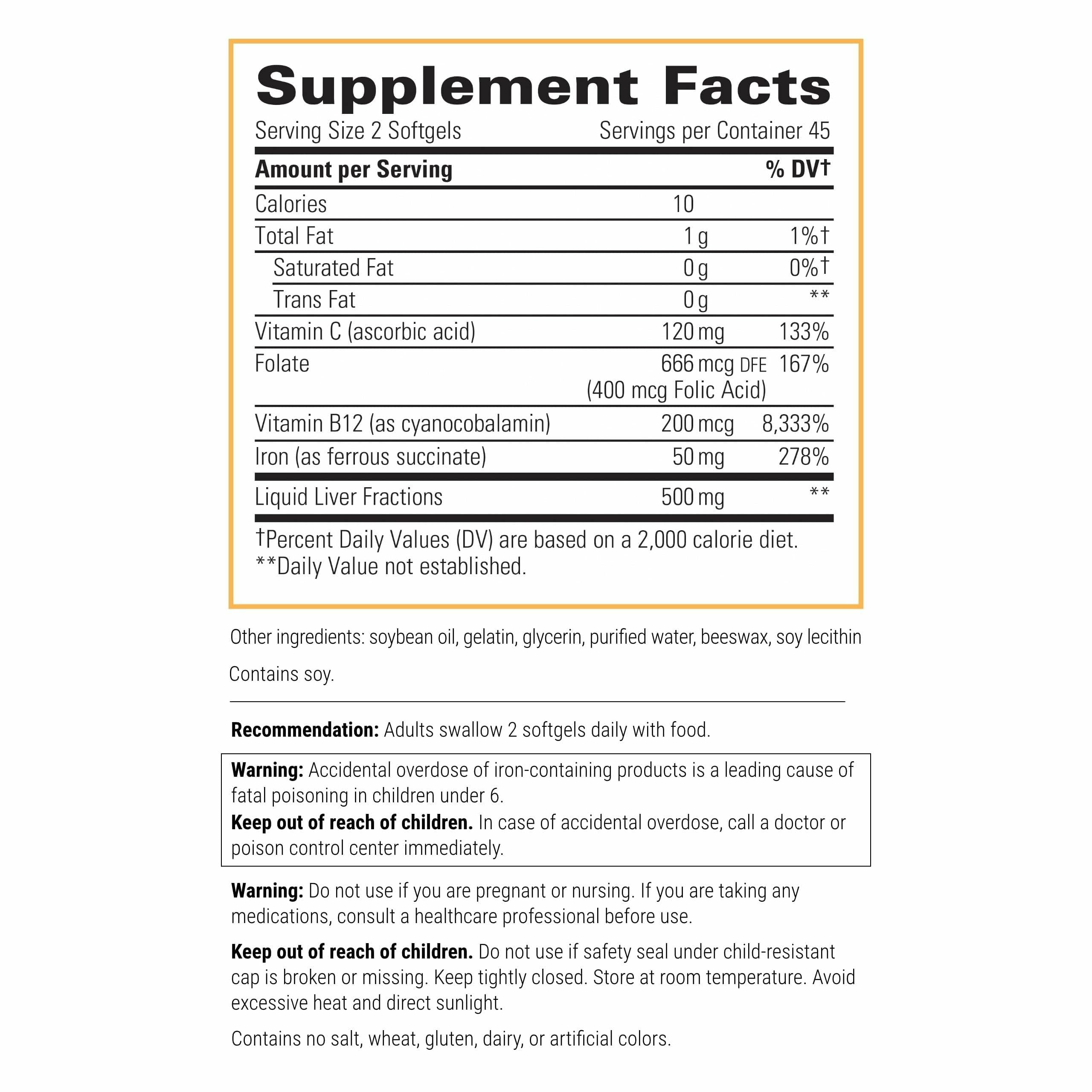 Capsules of Integrative Therapeutics Iron Complex ready for daily wellness.